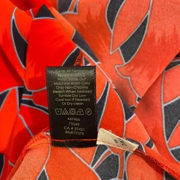 Ann Taylor Floral Ruffle Cuffed Shirtdress in Night Sky Size Small - Picture 8 of 12